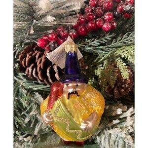 Christopher Radko Lemon Guard Glass Christmas Ornament Vintage 1994 Retro